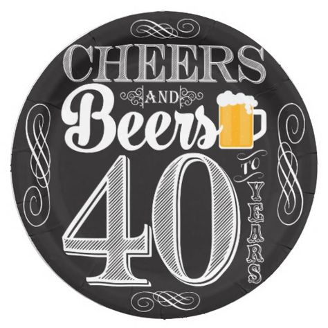 Cheers and Beers to 40 Years Paper Plates 9" Beer Themed Birthday Party, Cheers And Beers To 40 Years, Beer Birthday Party, Beer Tasting Parties, 40th Birthday Party Invites, Beer Theme, Beer Birthday, 40th Birthday Invitations, Beer Party