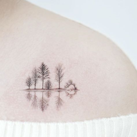 Maple Tree Tattoos, Fineline Tattoo, Tree Tattoo Designs, Petite Tattoos, Dad Tattoos, Maple Tree, Nature Tattoos, Tree Tattoo, Natural Landscape