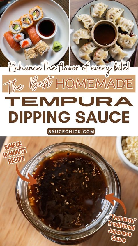 Tempura Dipping Sauce Sauce For Tempura Shrimp, Sushi Dipping Sauce Recipes, Shrimp Tempura Sauce, Oil Fondue Recipes, Batter For Frying, Fish Dipping Sauce, Potsticker Sauce, Tempura Dipping Sauce, Asian Dipping Sauce Recipes