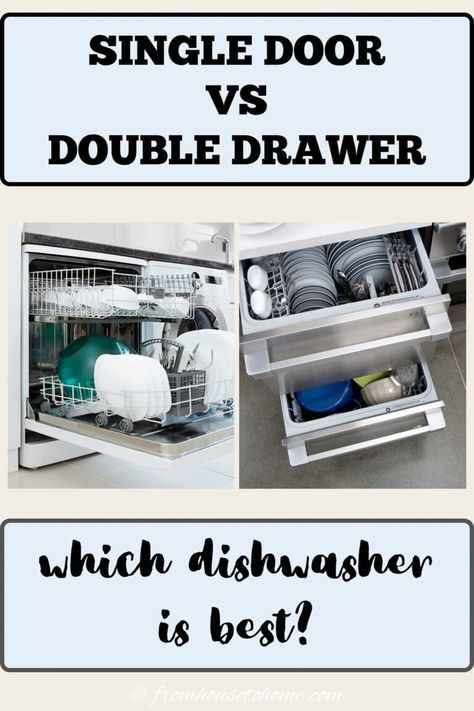 Single door vs double drawer dishwasher - which one is best? Double Dishwasher Kitchen, Double Dishwasher, Double Drawer Dishwasher, Ge Cafe, Dishwasher Pods, House To Home, Sewing Room Storage, Double Drawer, Household Expenses