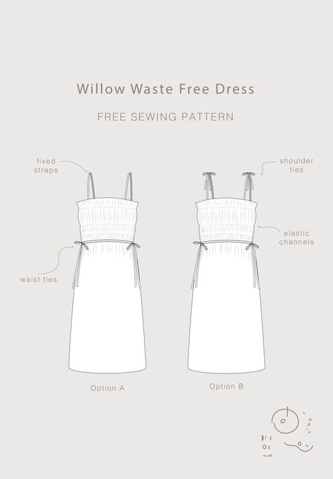 Willow Waste Free Dress Sewing Pattern Free Dress Sewing Pattern, Zero Waste Sewing, Willow Dress, Dress Sewing Patterns Free, Free Dress, Sewing Projects Clothes, Dress Patterns Free, Free Sewing Pattern, Waste Free