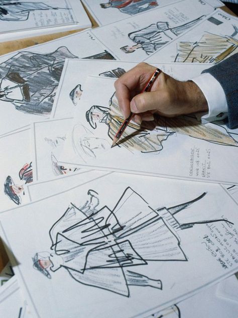 Karl Lagerfeld for Chloe Sketches Karl Lagerfeld Drawing, Karl Lagerfeld Sketches, Fashion Designer Aesthetic, Chanel Karl Lagerfeld, Fashion Designer Studio, Fashion Dream Job, Designer Aesthetic, Fashion Student, Fashion Design Sketchbook