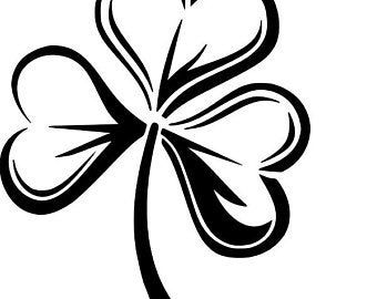 Shamrock Sketch, Shamrock Outline Printable, Four Leaf Clover Outline, Shamrock Stencil Printable, Shamrock Stencil, Wooden Flower Boxes, Airbrush Shirts, Vinyl Svg, Shamrock Svg