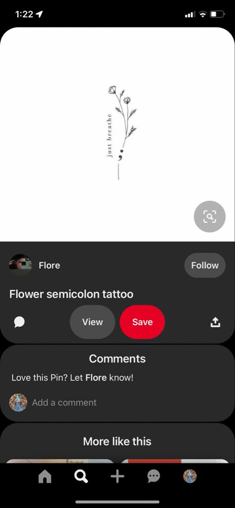 Breathe Tattoos Semicolon, Semi-colon Tattoo Just Breathe, Daisy Tattoo With Semi Colon, Lotus Flower And Semicolon Tattoo, Dainty Tattoos Semi Colon, Dandelion And Semi Colon Tattoo, Semi-colon Flower Tattoo Design, Semi-colon Tattoo Fine Line, Flower Semi Colon Tattoos For Women