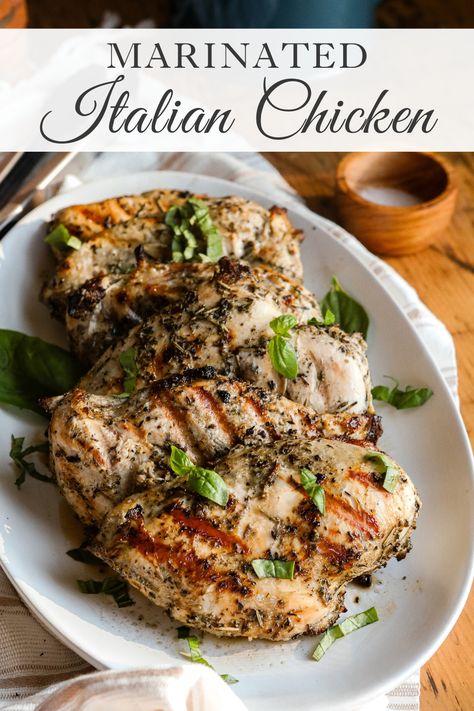 Marinated Italian Chicken - Sugar Maple Farmhouse Italian Marinated Chicken Recipes, Italian Dressing Marinated Chicken, Italian Marinade For Chicken, Italian Marinated Chicken, Italian Herb Chicken, Grilled Italian Chicken, Marinated Steak Kabobs, Snap Pea Salad, Marinated Chicken Recipes