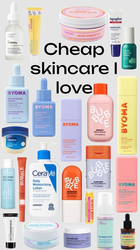 Super cheap skincare I love ❤️ #beauty #cheap #wishlist #aesthetic #skincare Cheap Wishlist, Wishlist Aesthetic, Cheap Skincare, Beauty On A Budget, Aesthetic Skincare, 8 March, Drugstore Makeup, Skin Care, I Love