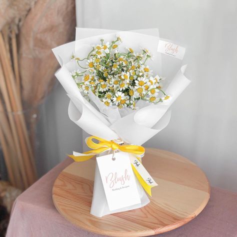 Chamomile Bouquet, Single Flower Bouquet, Chamomile Flower, Blush Bouquet, Online Florist, Bouquet Wrap, Bouquet Ideas, Ipoh, Chamomile Flowers