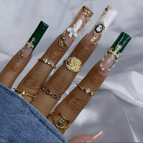 Original Makeup, Love Rings, Luxury Press On Nails, Long Acrylic Nail Designs, Hard Nails, Glamour Nails, Colored Acrylic Nails, Rings Accessories, Girly Acrylic Nails