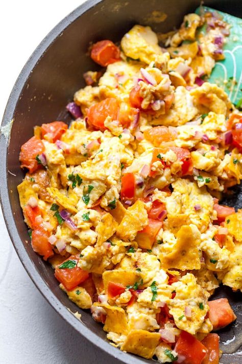 Migas - Two Peas & Their Pod Migas Recipe Mexican Breakfast, Easy Migas Recipe, Mexican Toppings, Migas Recipe, Latin Dishes, Mexican Breakfast Recipes, Mexican Breakfast, Favorite Breakfast Recipes, Breakfast Casseroles