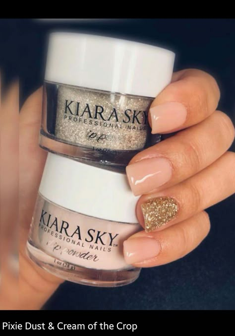 ριntєrєѕt: үαsмιη к.ღ @тнeүαsмιη∂σℓℓ Dip Powder Nails Kiara Sky, Kiara Sky Dip Powder Nails, Two Color Dip Powder Nails, Kiara Sky Spin & Twirl, Kira Sky Dip Powder Colors, Kiara Sky Dip Powder, Kiara Sky, Kiara Sky Dip Powder Colors, Color Powder Nails