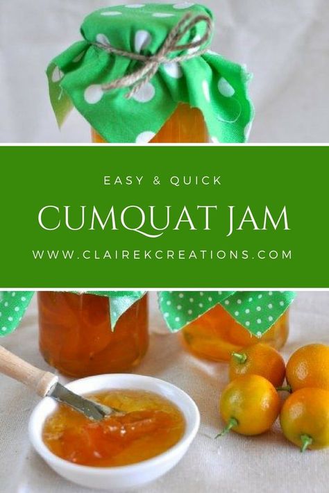 Easiest ever cumquat jam recipe via www.clairekcreations.com Kumquat Marmalade, Kumquat Recipes, Kumquat Tree, Jam Recipe, Jam Recipes, Foodie Gifts, Preserving Food, Marmalade, Chutney