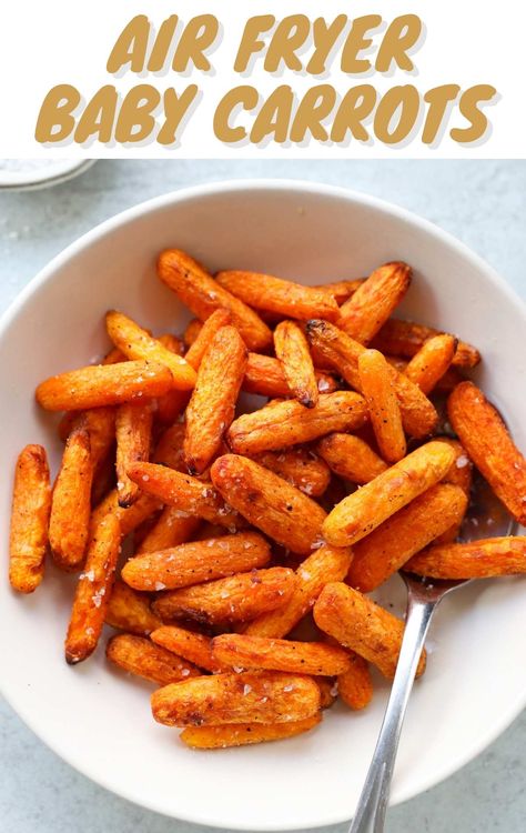 Air Fryer Carrots, Roasted Baby Carrots, Cooked Carrots, Side Dishes Recipes, Baby Carrots, Evening Meals, Air Fryer Recipes Healthy, Cook At Home, Thanksgiving Side Dishes