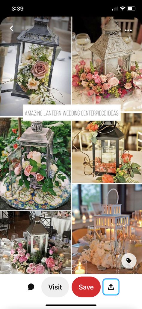 Lantern Centerpieces For Wedding, Wooden Box With Flowers Centerpieces, Lantern Floral Arrangements Diy, Laterns Table Centerpieces Wedding, Vintage Romantic Wedding Decor, Lantern Centerpiece Wedding Rustic, Cheap Wedding Table Centerpieces, Ruangan Studio, Wedding Centerpiece Ideas