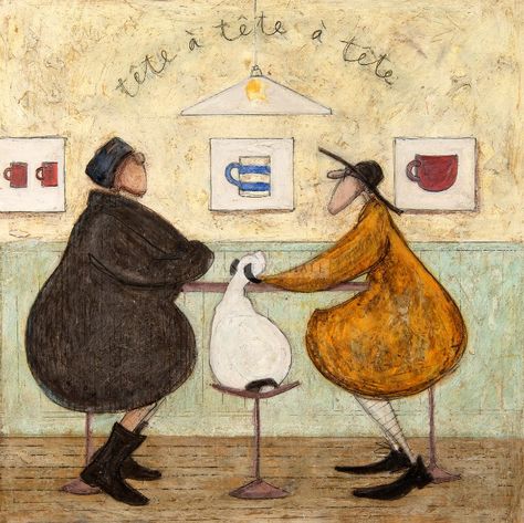 Panter & Hall: Sam Toft - "Tête à tête à tête" 2015 Teacup Art, Duy Huynh, Naive Art, British Artist, Whimsical Art, The Fish, Dalmatian, Limited Edition Prints, Art Show