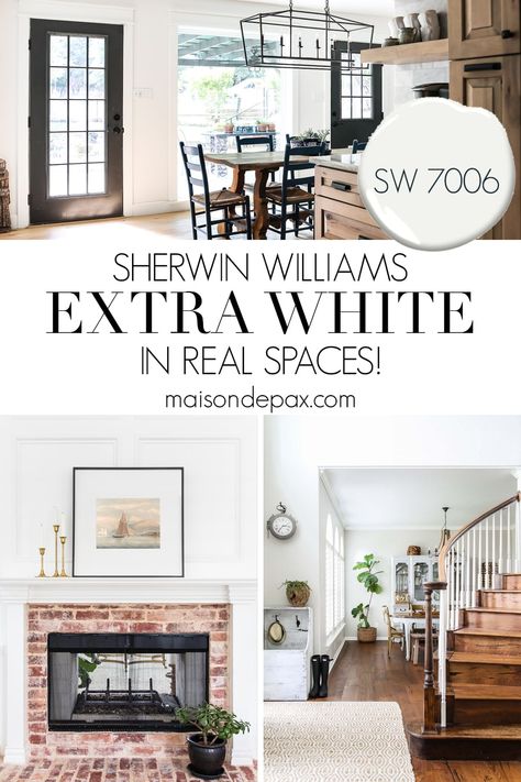 Sw Extra White Cabinets, Sherwin Williams White Interior Paint, Sw7006 Extra White, Sw Extra White Walls, Extra White Sherwin Williams Trim, Sw Spare White Walls, Sherwin Williams Extra White Cabinets, Sw Extra White Trim, Sw 7006 Extra White