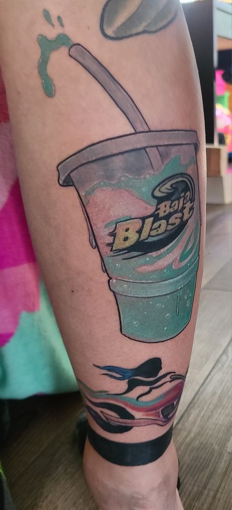 Baja Blast Tattoo, Baja Blast Recipe, Baja Blast Cocktail, Baja Blast Freeze, Mtn Dew Baja Blast, Im Not Having A Baja Blast, Mountain Dew, Piercing Tattoo, Pretty Tattoos