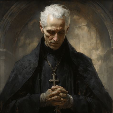 Victorian Priest, Medieval Priest, Ars Magica, Aspiring Author, Catholic Priest, Historical Painting, Holy Father, World Of Darkness, Dnd Art