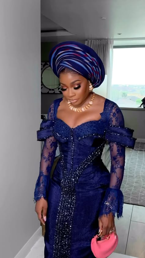 Instagram Classy Asoebi Lace Styles, Native Dresses, Ankara And Lace, Nigerian Traditional Dresses, Lace Asoebi Styles, Nigerian Ankara, Sister Of The Bride, Nigerian Lace Styles Dress, Nigerian Lace Styles