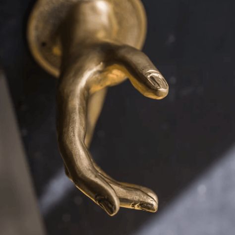 Retire boring knobs, and refresh your abode with our whimsical Brass Hand Shake Door Pull Handle. This unique brass door handle features the shape of an open hand with an aged brass finish. Finish off your drawers or doors with style using our solid Brass Hand Shake Door Pull Handle. Material: Solid Brass Size: Approx. 8" L Care: Do not clean with harsh chemicals. For additional information, please review Maia Homes' guide on how to care for your brass hardware. Origin: Handcrafted in Indonesia Speakeasy Door, Brass Door Handle, Hand Shake, Outdoor Doors, Cool Lock, Kitchen Door Handles, Front Door Handles, Cool Shapes, Brass Door Handles