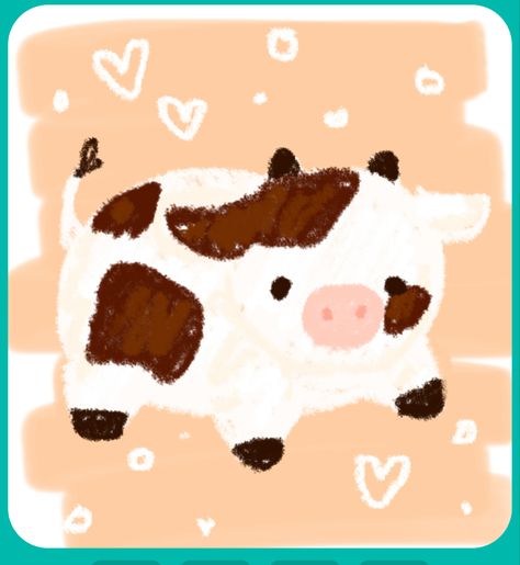 Cow Painting Aesthetic, Cute Cow Aesthetic, Cow Drawing Aesthetic, Cow Cute Drawing, Cute Cow Aesthetic Drawing, Cute Cow Painting, Cow Doodle, Cute Cow Art, Cute Cow Art Kawaii