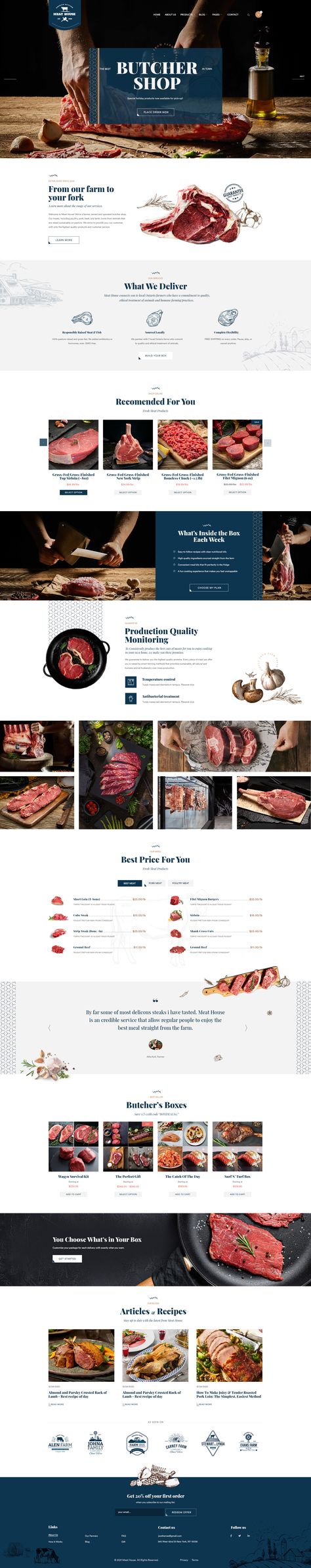 MeatHouse - Butcher & Carne Shop PSD template Preview - ThemeForest Butcher Menu Design, Meat Shop Branding, Website Catalog Design, Butcher Website Design, Meat Website Design, Meat Menu Design, Butcher Shop Design, Butchery Design, Meat Branding