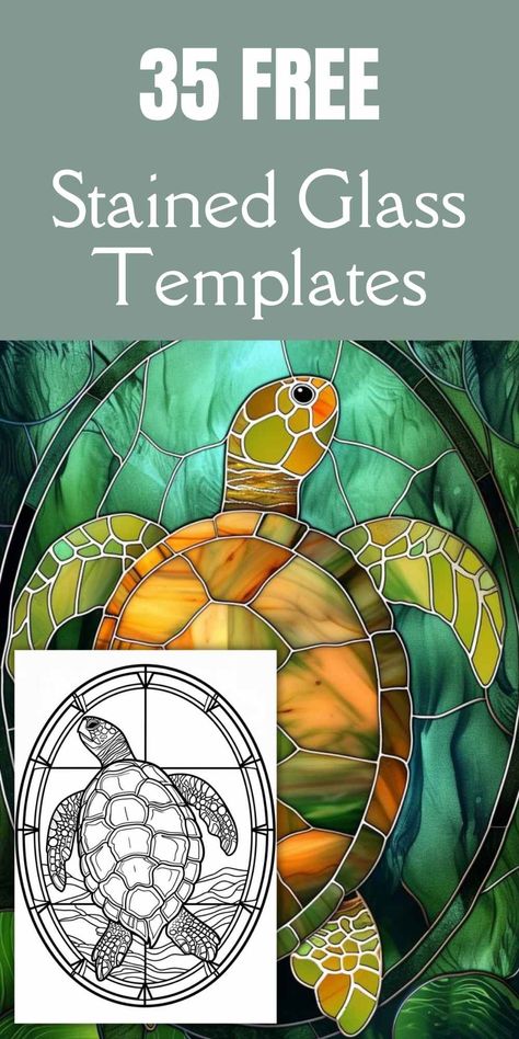 Dive into a world of color and creativity with our 35 Free Stained Glass Patterns. These free printable templates are perfect for anyone looking to explore the art of stained glass making. From simple to complex designs, there's something for every skill level. Download these patterns and transform ordinary glass into extraordinary art pieces. Get your free templates today and start your next stained glass project! #StainedGlass #FreePrintables #Crafting #DIYProjects #ArtDesign #HomeDecor Stained Glass Svg Free, Printable Stained Glass Patterns, Stained Glass Turtle, Free Stained Glass Patterns, Stained Glass Mosaic Patterns, Diy Stained Glass Window, Stain Glass Window Art, Glass Turtle, Glass Painting Patterns