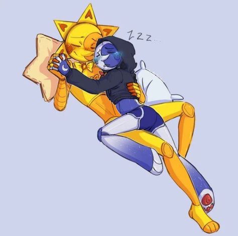 Sun X Moon, Fnaf Ship, Earth Sun And Moon, Daycare Themes, Moon Fnaf, Fnaf Jumpscares, Sun Drawing, Aphmau Fan Art, Sun And Moon Drawings