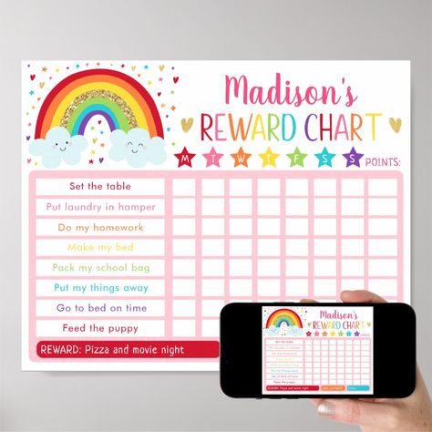 Editable Rainbow Reward Chart Exam Timetable Ideas, Rainbow Behavior Chart, Exam Timetable, Kids Charts, Behavior Chart Toddler, Daily Chore Chart, Toddler Reward Chart, Daily Chore Charts, Emotions Preschool