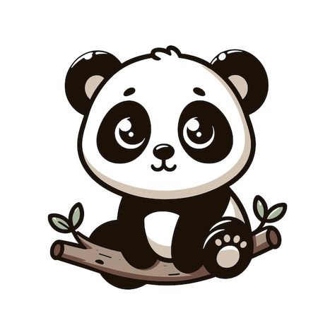 Panda Tree, Learn To Tattoo, Tree Branches, Graphic Resources, White Background, Vector Illustration, Clip Art, Animals, Art