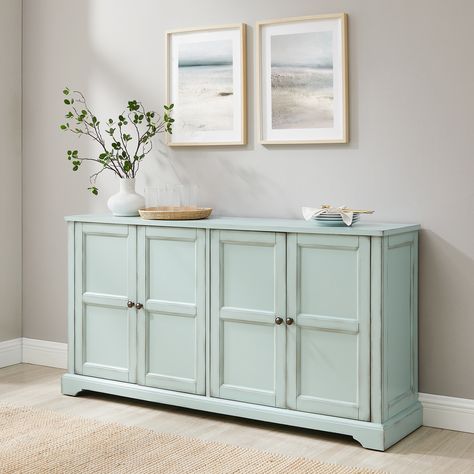 Coastal Buffets And Sideboards, Sideboard Buffet In Dining Room, How To Repaint Furniture, Painted Buffets And Sideboards, Traditional Sideboard, Farmhouse Sideboard, Seafoam Blue, Beach Bungalow, Media Stand