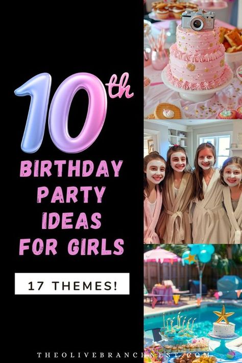 Tenth Bday Party Ideas, Double Digit Birthday Theme, Rockstar Princess Birthday Theme, 10 Themed Birthday Party, 10 Year Bday Party Ideas, 10 Year Birthday Ideas, 10 Birthday Theme Ideas, 10 Th Birthday Decoration For Girl, 10 Girl Birthday Party Ideas