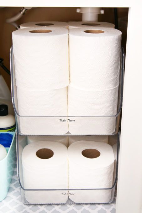 Toilet Paper Storage Under Sink, Organizing Toilet Paper, Guest Bathroom Under Sink Organization, Toilet Paper Organizer, Toilet Paper Organization, Toilet Paper Storage Ideas, Butterfly Organization, Dream Organization, Refresh Bathroom