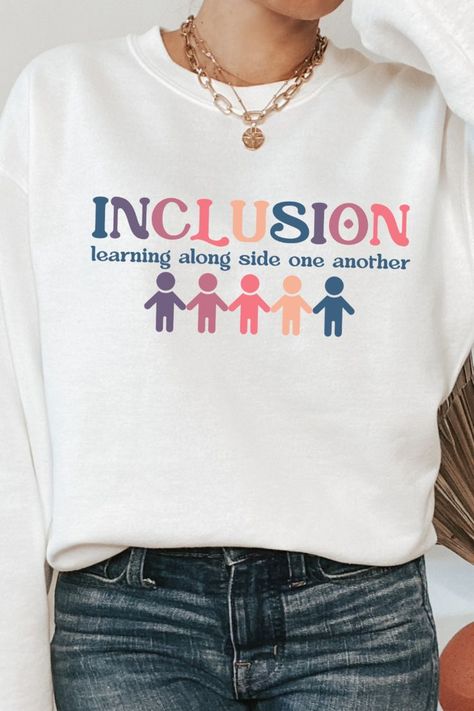 Inclusion Teacher, Teacher Board, Teacher Back To School, Teacher Boards, Colorful Sweatshirt, Teacher Sweatshirt, Sped Teacher, Back To School Gift, Great Teacher Gifts