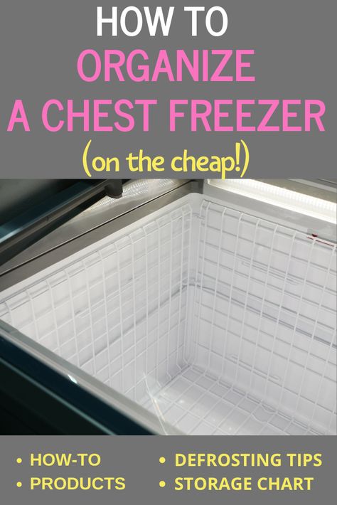 Deep Freezer Storage Ideas, Organize Chest Freezer Tips, How To Organize Deep Freezer, Organizing Deep Freezer, Organizing A Chest Freezer, Deep Freezer In Garage, Organizing Freezer Chest, Deep Freezer Organization Ideas, Deep Freezer Storage