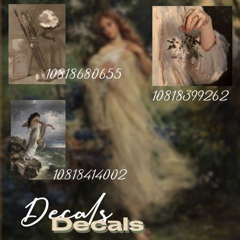 Bloxburg Decals Old Paintings, Fancy Bloxburg Painting Codes, Roblox Painting Codes Vintage, Fancy Bloxburg Decal Codes, Bloxburg Decals Portrait, Bloxburg Artwork Decals, Painting For Bloxburg, Transparent Tree Decal Bloxburg, Mitski Bloxburg Decals