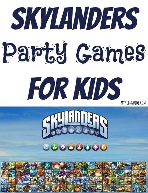 Skylanders Party Games For Kids Sky Landers, Skylanders Birthday Party, Skylanders Birthday, Frozen Party Games, Skylanders Party, Party Games For Kids, Slumber Party Games, Monster High Party, Ninja Turtle Party