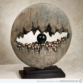 This piece could be a representation of an eye and the way the negative space makes the Sculpture look more interesting Foam Art, Art Pierre, Crystal Garden, Sculptures Céramiques, Keramik Design, Contemporary Sculpture, Pottery Sculpture, Circle Art, Modern Sculpture