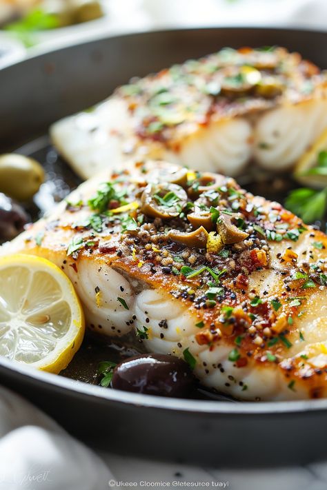 Keto Mediterranean Cod with Olive Tapenade - I Eat Keto Cod With Olives, Recipes With Kalamata Olives, Mediterranean Cod, Olive Tapenade Recipe, Tapenade Recipe, Mediterranean Fish Recipe, Slow Carb, Low Carb Recipe, Olive Tapenade