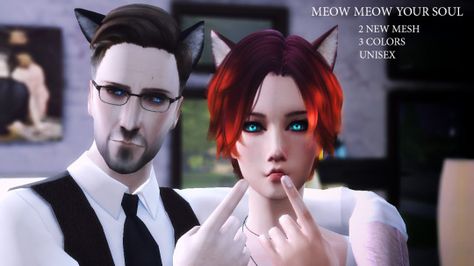 Cat Ears by azentase | Sims 4 Nexus Sims 4 Cat Ears, Cc Makeup, Cat Ear Hat, 4 Sisters, Cat Ears Hat, Sims 4 Anime, Wolf Ears, Sims 4 Cc Makeup, Sims 4 Cc Skin