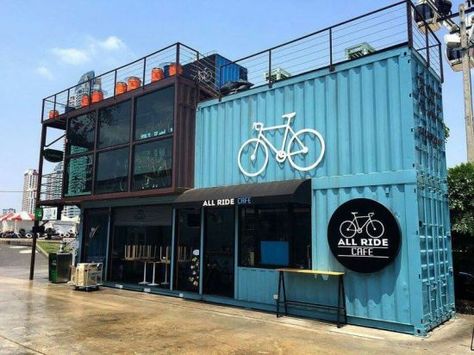 Container Coffee Shop, Container Home Designs, Shipping Container Buildings, Shipping Container Architecture, Shipping Container Design, Container Restaurant, Café Design, Container Cafe, Container Office