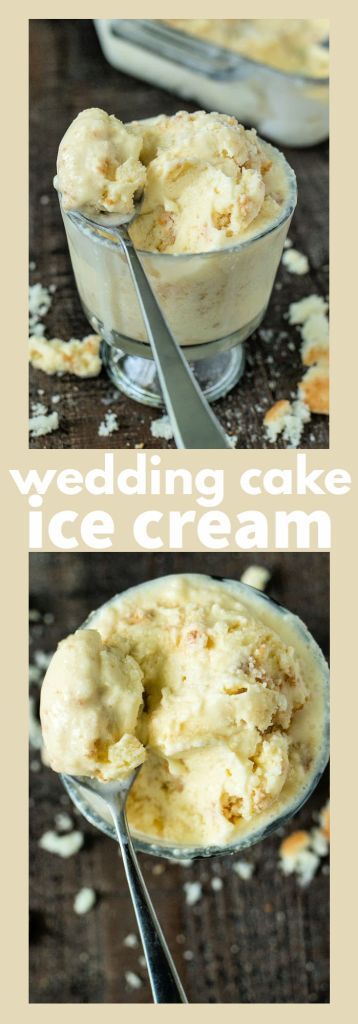 Wedding Cake Ice Cream Wedding Cake Ice Cream, Cream Cheese Icing Recipe, Dream Bakery, Almond Ice Cream, Dessert Summer, Cake Ice Cream, Frozen Dessert Recipe, Vegetarian Desserts, Frozen Custard