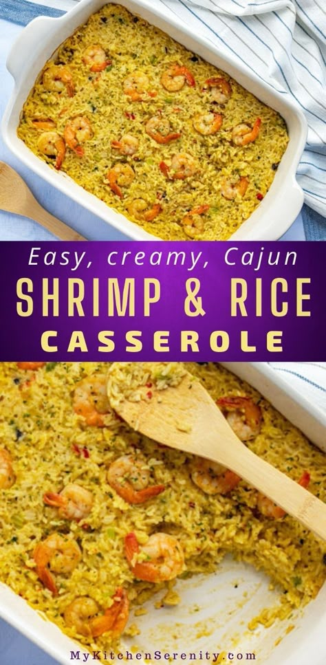 Dump And Bake Shrimp And Rice Casserole, Cajun Shrimp Casserole, Cheesy Shrimp And Rice, Baked Shrimp And Rice Recipes, Cream Of Shrimp Soup Recipes Campbells, Shrimp And Rice Casserole Recipes, Shrimp And White Rice Recipes, Seafood Rice With Crab And Shrimp, Shrimp Casserole Recipes Easy