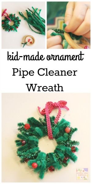 Christmas Wreath Ornament Kids can make using pipe cleaners. Great for fine motor skills! Christmas Crafts Using Pipe Cleaners, Christmas Ornaments With Pipe Cleaners, Christmas Diy Pipe Cleaners, Christmas Decor With Pipe Cleaners, Pipe Cleaner Wreath, Pipe Cleaner Wreath Ornament, Pipe Cleaner Christmas, Craft Pipe Cleaner, Christmas Wreaths Diy Easy