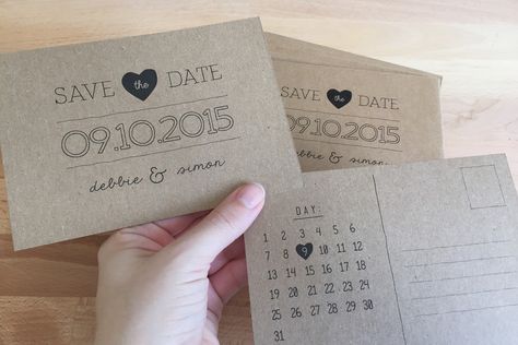 For our wedding I have created my own DIY save the date postcards to send to guests. These are really easy to make with some kraft card and a printer. Easy Save The Dates, Homemade Save The Date Ideas, Diy Save The Dates Homemade, Easy Save The Dates Diy, Diy Save The Date Cards, Diy Save The Date Postcard, Save The Date Post Card, Save The Date Wedding Ideas, Wedding Ideas Simple