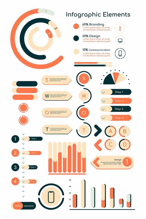 Infographics Color Palette, Graph Ideas Design, Pie Chart Infographic Design, Graph Infographic Design, Infographic Elements Design, Infographic Palette, Color Palette For Infographic, Data Design Infographic, How To Infographic Design