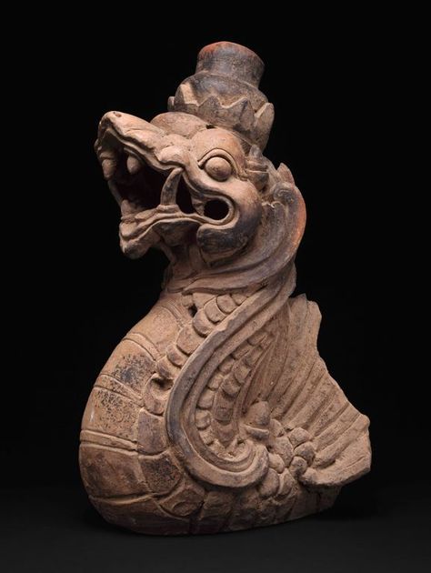 Indonesia  Eastern Java  Dragon-Shaped Architectural Ornament, 13th/14th century 14th Century Art, Design Sketching, Indonesian Art, Asian Dragon, Tanah Liat, The Art Institute Of Chicago, Eastern Art, Masks Art, Pottery Sculpture