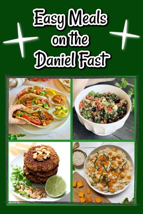 These healthy Daniel Fast dinner recipes might be just what you need to jumpstart your new year. All these recipes make a great meal for lunch or dinner while you are on the fast. Daniel Fast Recipes Dinner Main Dishes, Daniel Plan Recipes Meals, Daniel Diet Plan 21 Days, 10 Day Daniel Fast, Daniel Fast Lunch, Daniel Fast Dinner, Daniel Diet Recipes, Daniel Fast Diet, Daniel Fast Meal Plan