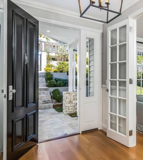 Home Front Door, Hamptons Home, House Front Door, Hamptons House, Hamptons Style, Retaining Wall, Coastal Homes, Style Guide, Exterior Design