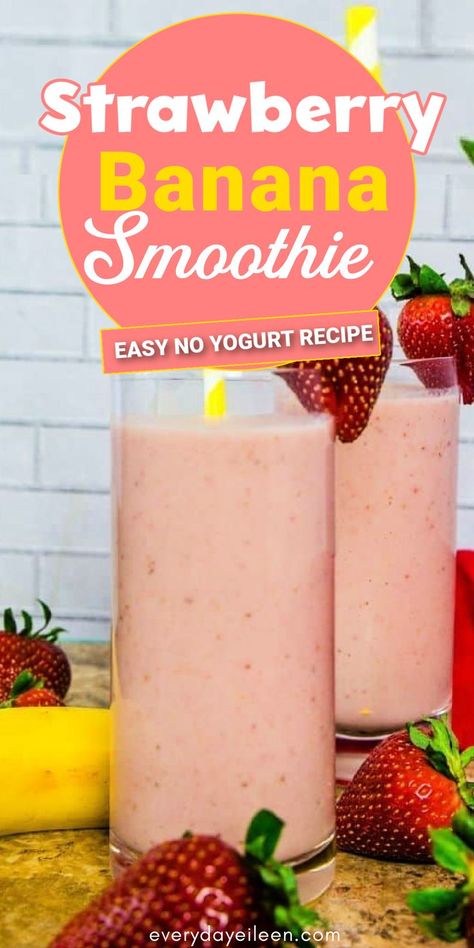 Simple Ingredient Smoothies, No Yogurt Smoothie Recipes, Fresh Fruit Juice Recipes Blenders, Banana Smoothie Recipe No Yogurt, Smoothies No Yogurt, Smoothies With No Milk, Sherbet Smoothie Recipes, Strawberry Banana Smoothie No Yogurt, Smoothies Without Milk Or Yogurt