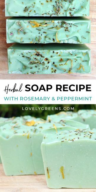 Homemade Soap Bars Recipe, Medicinal Soap Recipes, Rosemary Soap Recipes, Dr Squatch Soap Recipe, Diy Herbal Soap, Peppermint Soap Recipe, Vegan Soap Recipe, Homemade Soap Recipe, Herb Soap